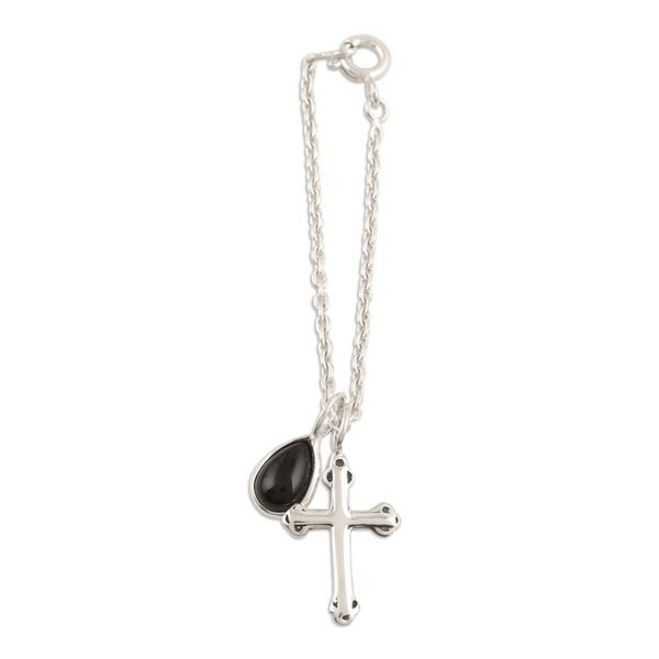 Alternate image for Onyx and Sterling Silver Watch Accent with Charms from India Magical Appeal
