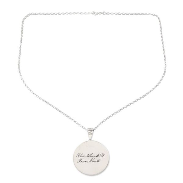 Alternate image for Hand Crafted Sterling Silver Pendant Necklace My True North