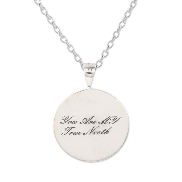 Alternate image for Hand Crafted Sterling Silver Pendant Necklace My True North