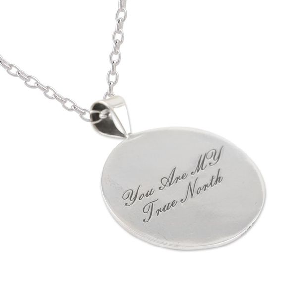 Alternate image for Hand Crafted Sterling Silver Pendant Necklace My True North