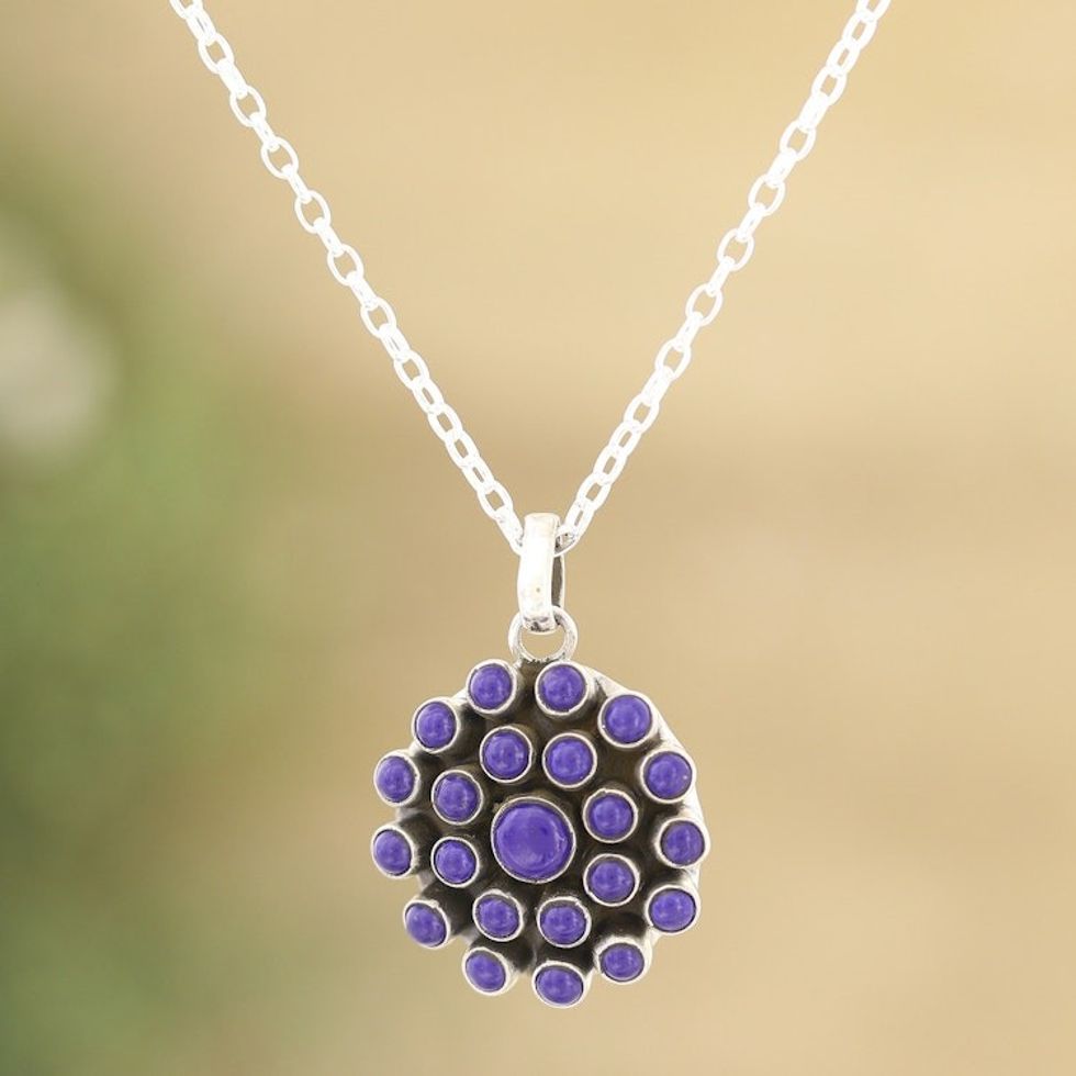 Lapis Lazuli and Sterling Silver Pendant Necklace 'Precious Truth'