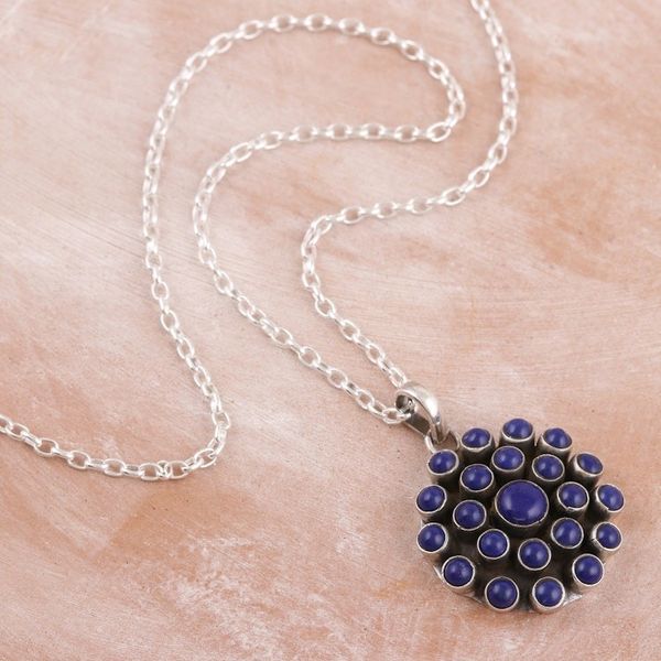 Alternate image for Lapis Lazuli and Sterling Silver Pendant Necklace Precious Truth