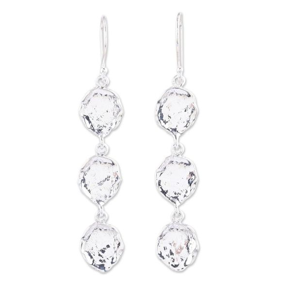 Alternate image for Artisan Crafted Sterling Silver Dangle Earrings Playful Pebbles