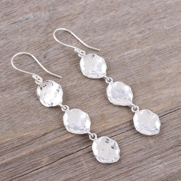Alternate image for Artisan Crafted Sterling Silver Dangle Earrings Playful Pebbles