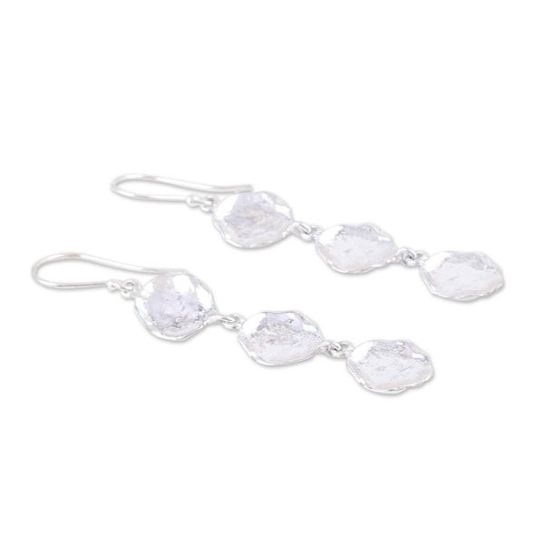 Alternate image for Artisan Crafted Sterling Silver Dangle Earrings Playful Pebbles