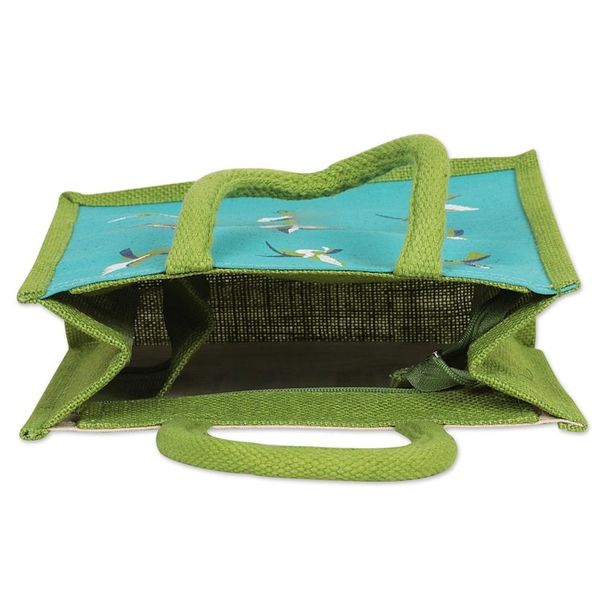 Alternate image for Jute and Cotton Blend Tote Bag Hand Crafted in India A Tropical Paradise