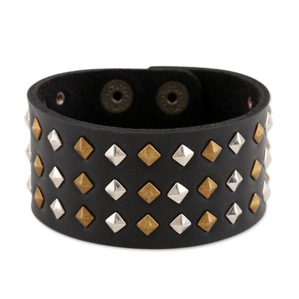 Alternate image for Studded Leather Cuff Bracelet from India Grow Together