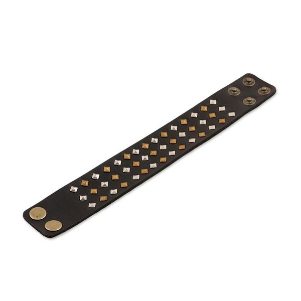 Alternate image for Studded Leather Cuff Bracelet from India Grow Together