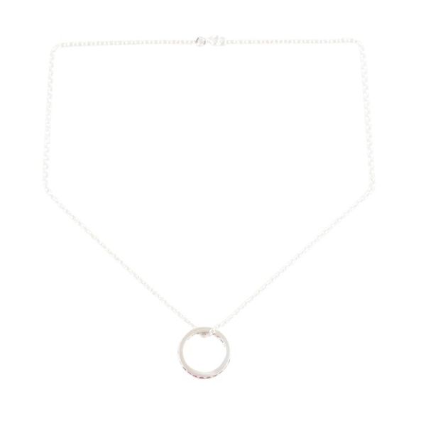 Alternate image for Artisan Crafted Ruby Rhodium Plated Silver Necklace Circle of Love