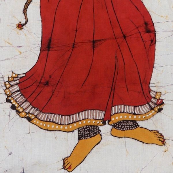 Alternate image for Batik Cotton Wall Hanging with Dance Motif Dancing Beauty