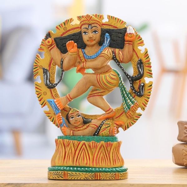 Alternate image for Hand-carved Wood Figurine of God Shiva Nataraja from India Majestic Nataraja