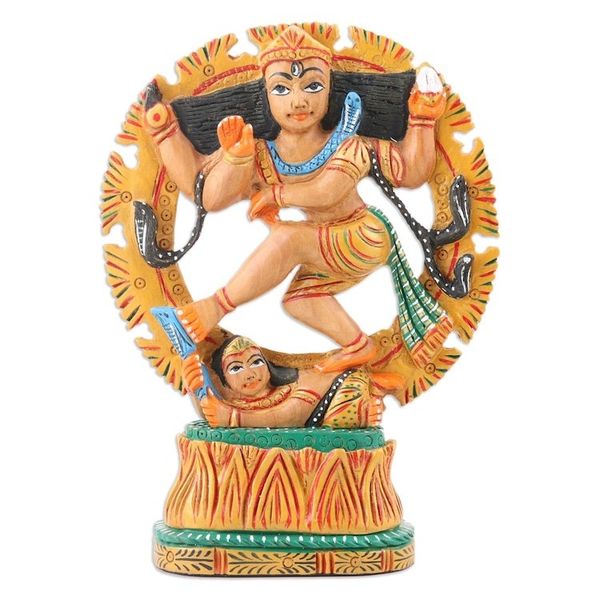 Alternate image for Hand-carved Wood Figurine of God Shiva Nataraja from India Majestic Nataraja