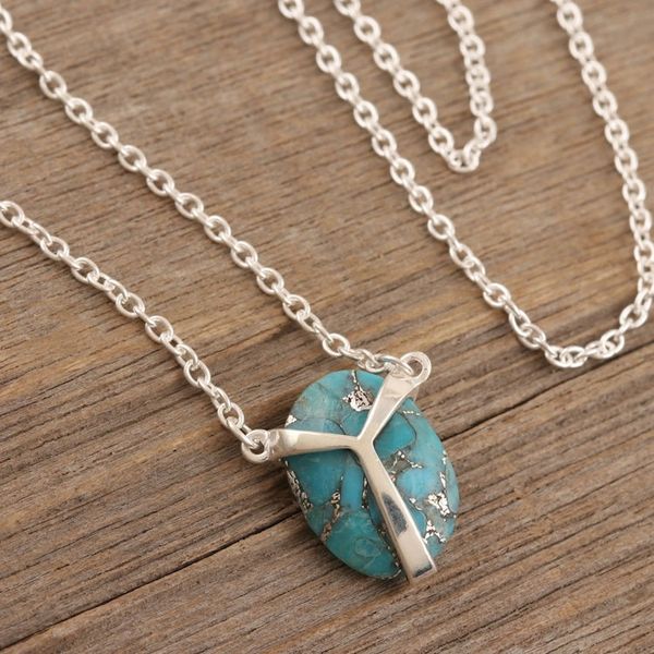 Alternate image for Artisan Crafted Sterling Silver Pendant Necklace Modern Scarab