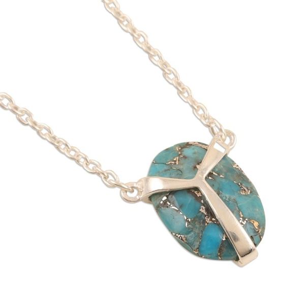 Alternate image for Artisan Crafted Sterling Silver Pendant Necklace Modern Scarab