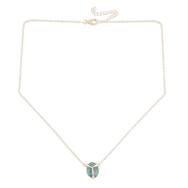 Alternate image for Artisan Crafted Sterling Silver Pendant Necklace Modern Scarab