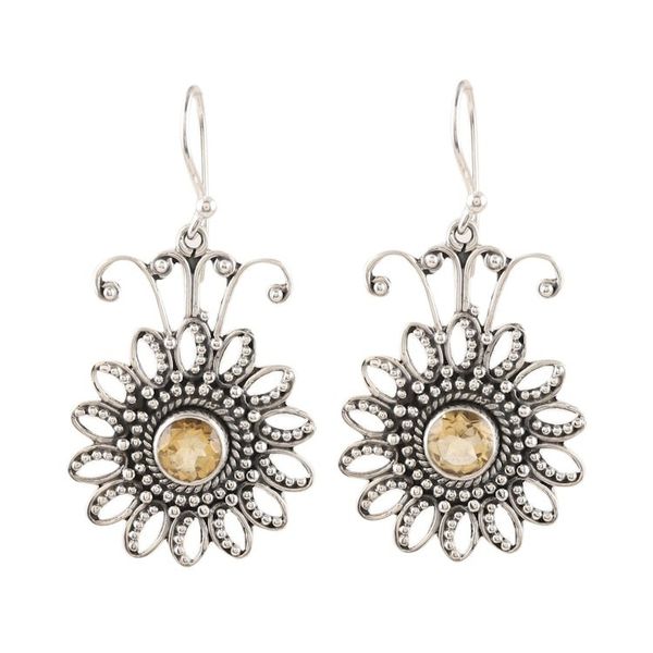 Alternate image for Sterling Silver and Citrine Dangle Earrings Floral Games