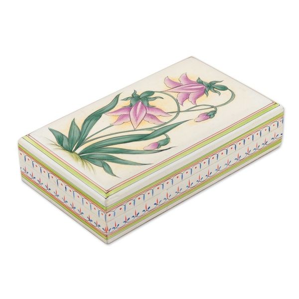 Alternate image for Handcrafted Floral Jewelry Box from India Passionate Blossoms