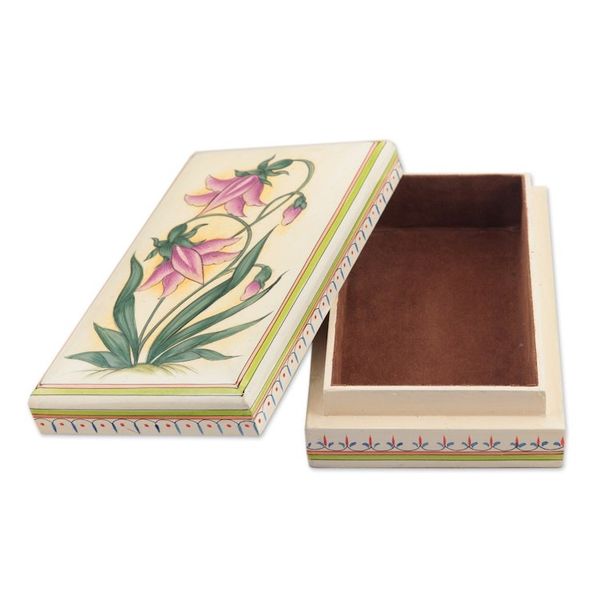 Alternate image for Handcrafted Floral Jewelry Box from India Passionate Blossoms