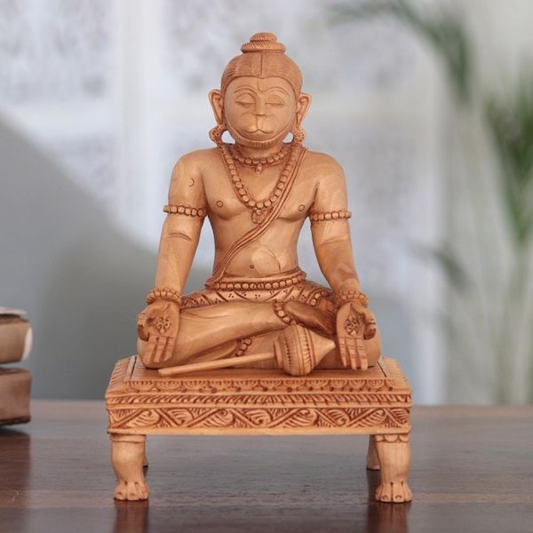 Alternate image for Hand Crafted Kadam Wood Sculpture With Wisdom
