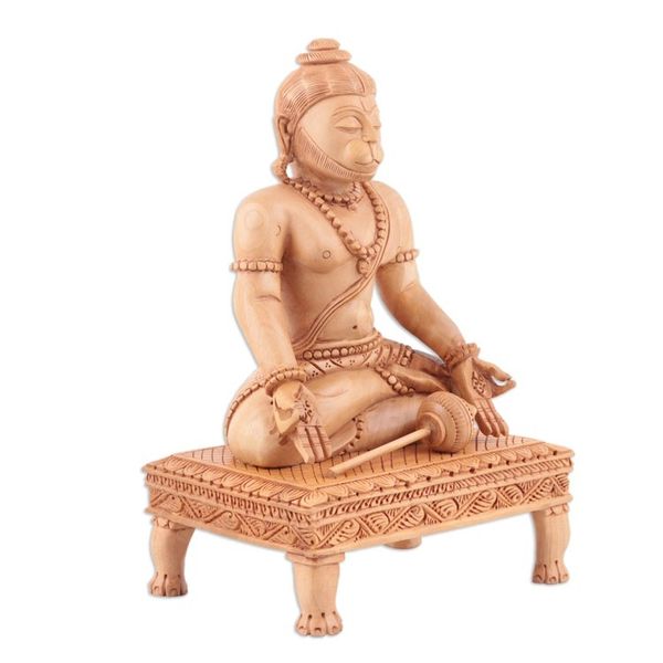 Alternate image for Hand Crafted Kadam Wood Sculpture With Wisdom