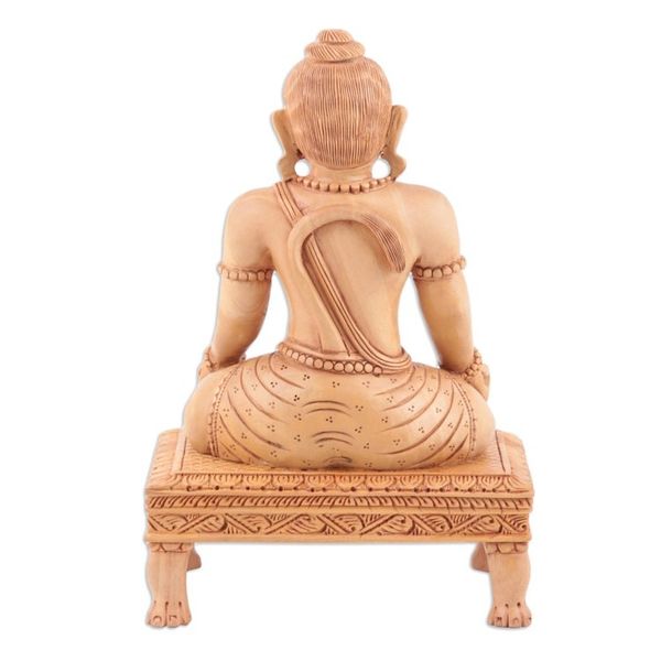 Alternate image for Hand Crafted Kadam Wood Sculpture With Wisdom