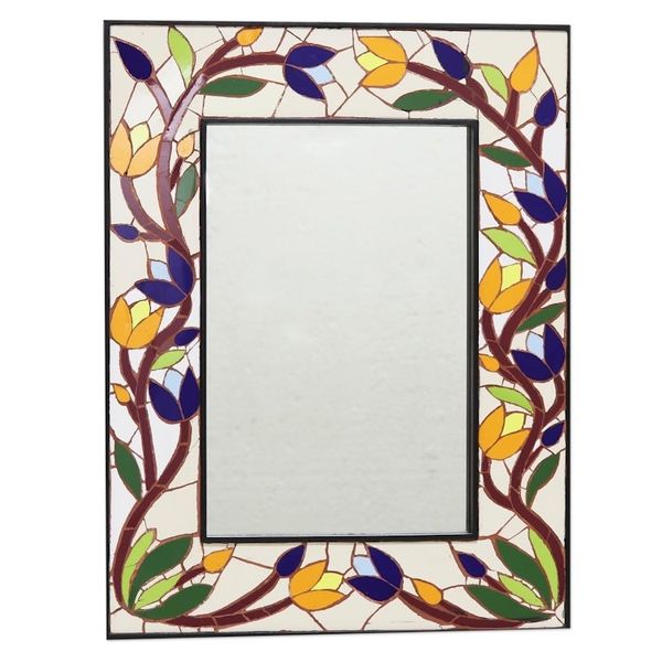 Alternate image for Ceramic Wall Mirror with Tulip Motif Tulip Glory