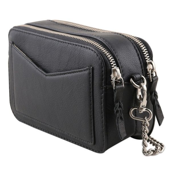 Alternate image for Hand Made Black Leather Sling Bag Memory Lane in Black