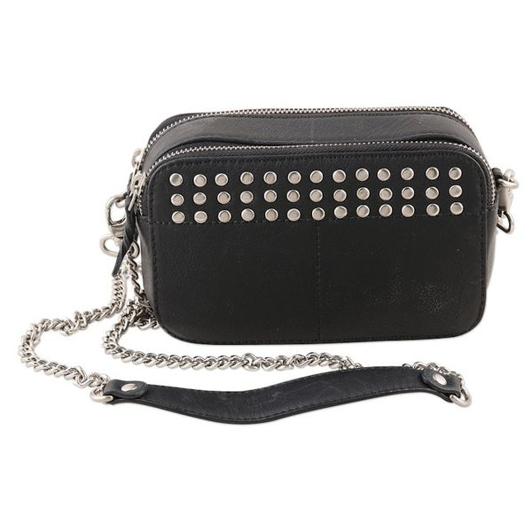 Alternate image for Hand Made Black Leather Sling Bag Memory Lane in Black