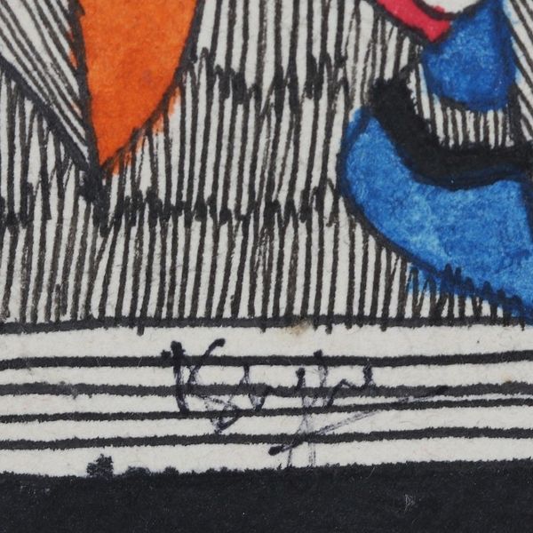 Alternate image for Signed Bird Madhubani Painting in Multicolor Tones Birds Saga