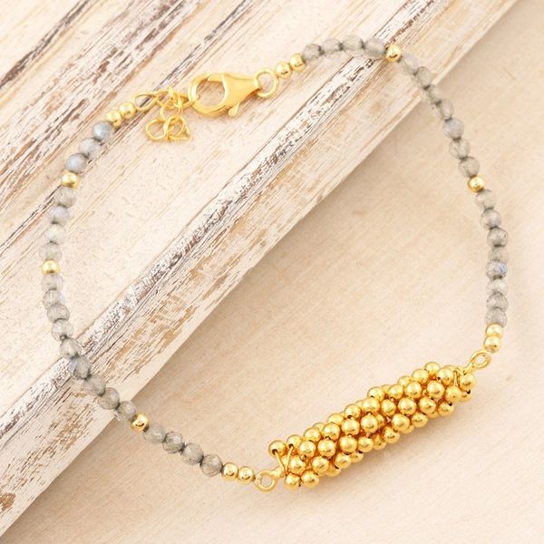 Alternate image for Gold-Plated Labradorite Beaded Bracelet True Glam