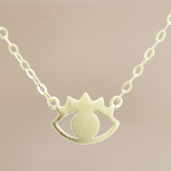 Alternate image for Gold-Plated Sterling Silver Eye Pendant Necklace Eye Do Care
