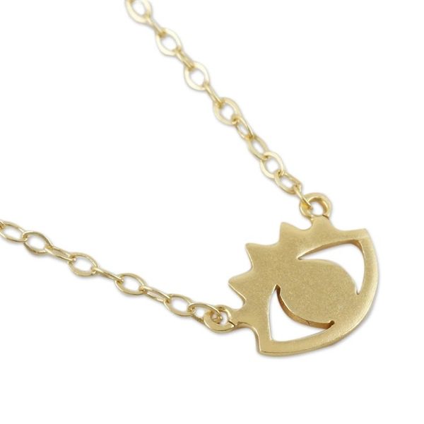 Alternate image for Gold-Plated Sterling Silver Eye Pendant Necklace Eye Do Care