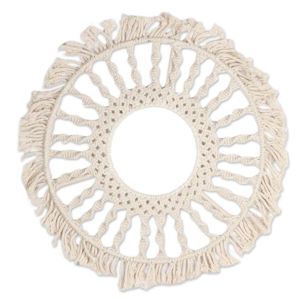Alternate image for Hand Crafted Cotton Macrame Wall Mirror Shining Reflection