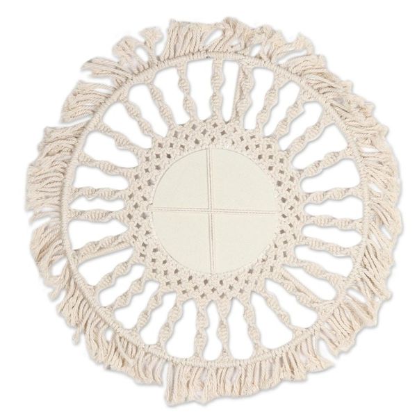 Alternate image for Hand Crafted Cotton Macrame Wall Mirror Shining Reflection