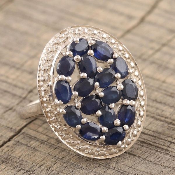 Alternate image for Artisan Crafted Rhodium-Plated Sapphire Cocktail Ring Dream Theory