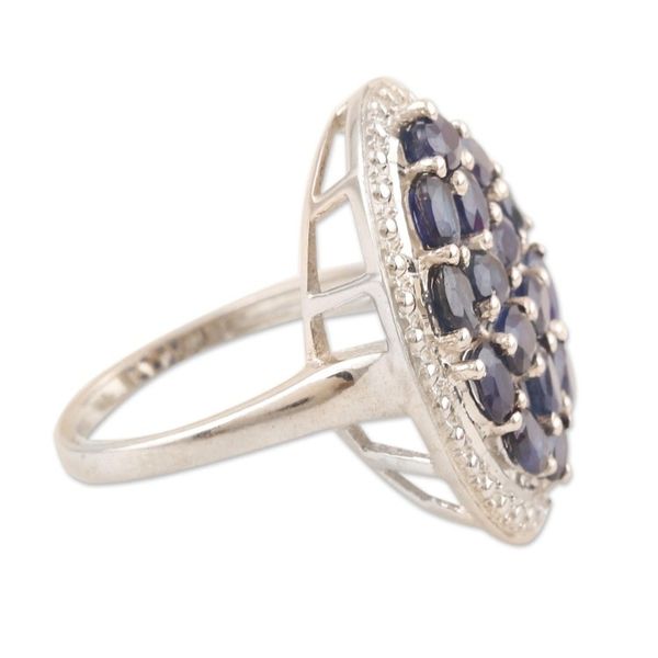 Alternate image for Artisan Crafted Rhodium-Plated Sapphire Cocktail Ring Dream Theory