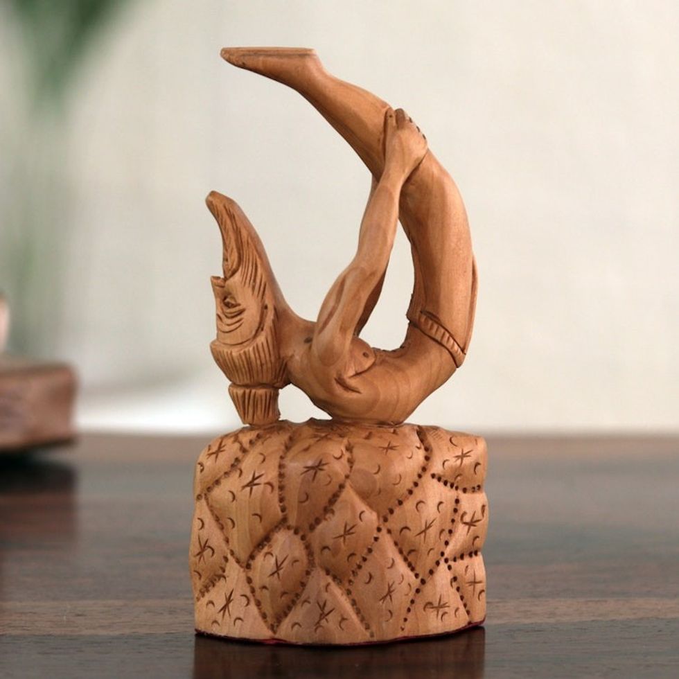 Artisan Crafted Yogi Sculpture 'Dhanurashana'