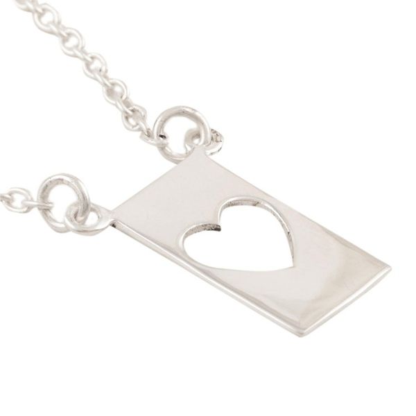 Alternate image for Sterling Silver Heart-Motif Pendant Necklace Framed in Love