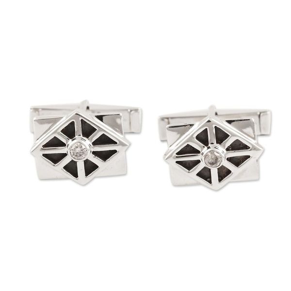 Alternate image for Mens Cubic Zirconia and Sterling Silver Cufflinks Best Dressed