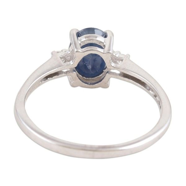 Alternate image for Rhodium-Plated Sapphire and Cubic Zirconia Ring Depth of Dreams