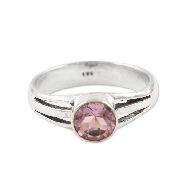 Alternate image for Amethyst and Sterling Silver Single Stone Ring Lilac Wish