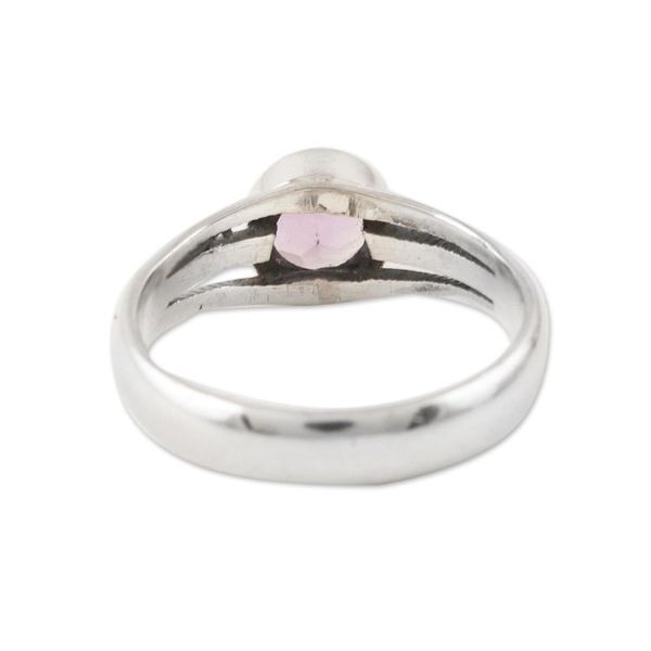 Alternate image for Amethyst and Sterling Silver Single Stone Ring Lilac Wish