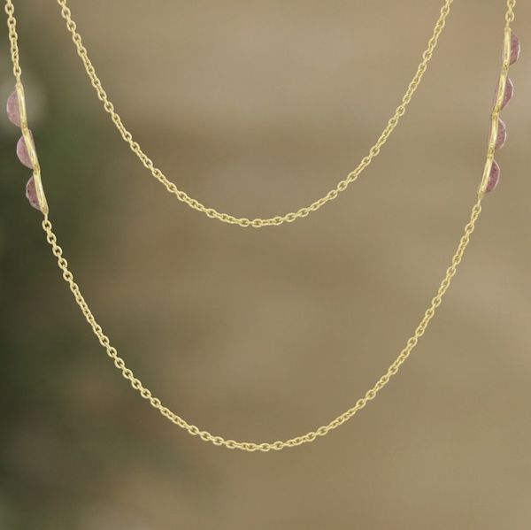 Alternate image for Quartz and Moonstone 18k Gold-plated Long Station Necklace Gleaming Fusion