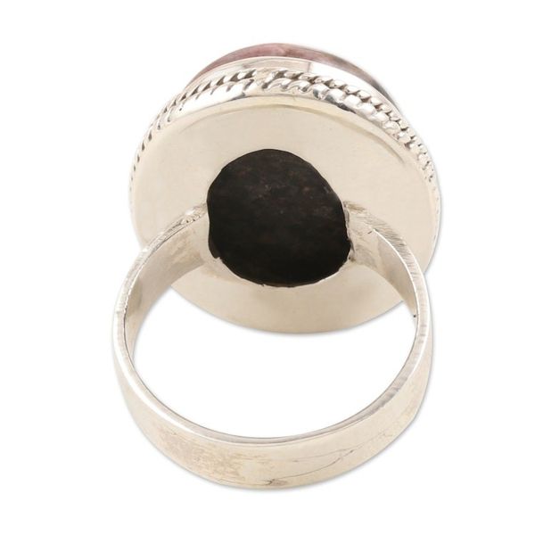 Alternate image for Sterling Silver and Rhodonite Cocktail Ring Passionate Earth