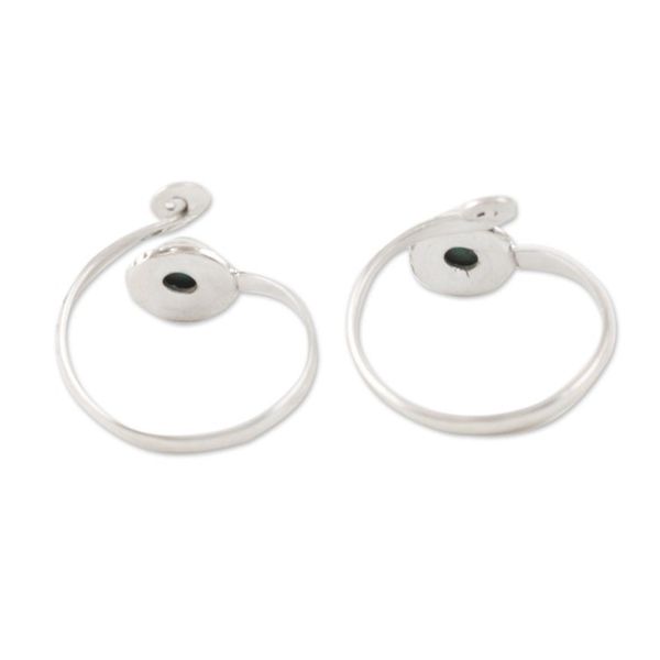 Alternate image for Indian Sterling Silver Toe Rings Pair Gemstone Spiral in Turquoise