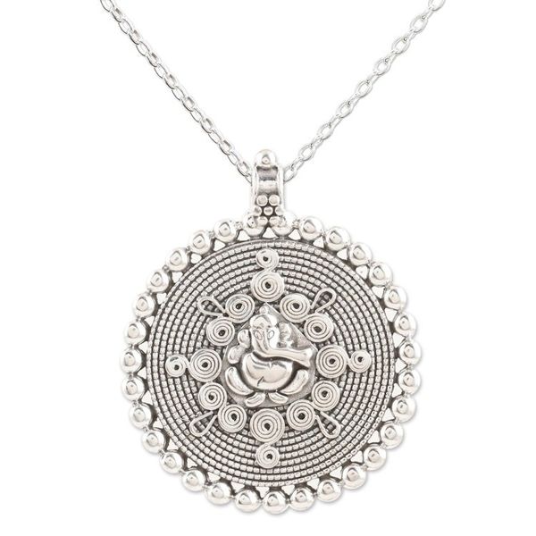 Alternate image for Hand Crafted Sterling Silver Pendant Necklace Center of Everything
