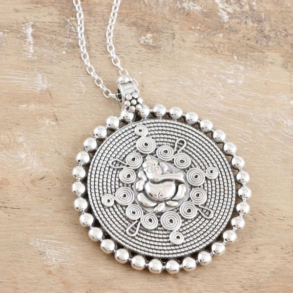 Alternate image for Hand Crafted Sterling Silver Pendant Necklace Center of Everything