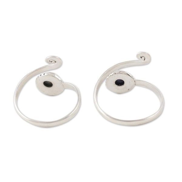 Alternate image for Sterling Silver and Lapis Lazuli Toe Rings Pair Royal Eddy
