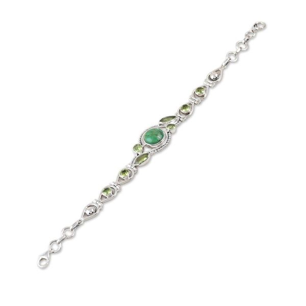 Alternate image for Sterling Silver and Peridot Pendant Bracelet Earth Glow in Green