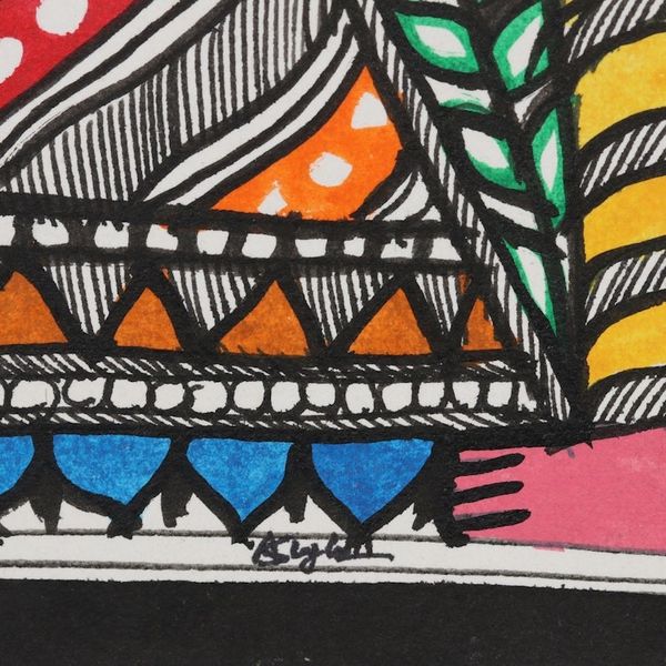Alternate image for Signed Colorful Madhubani Painting of Sita and Rama Sita and Rama Marriage
